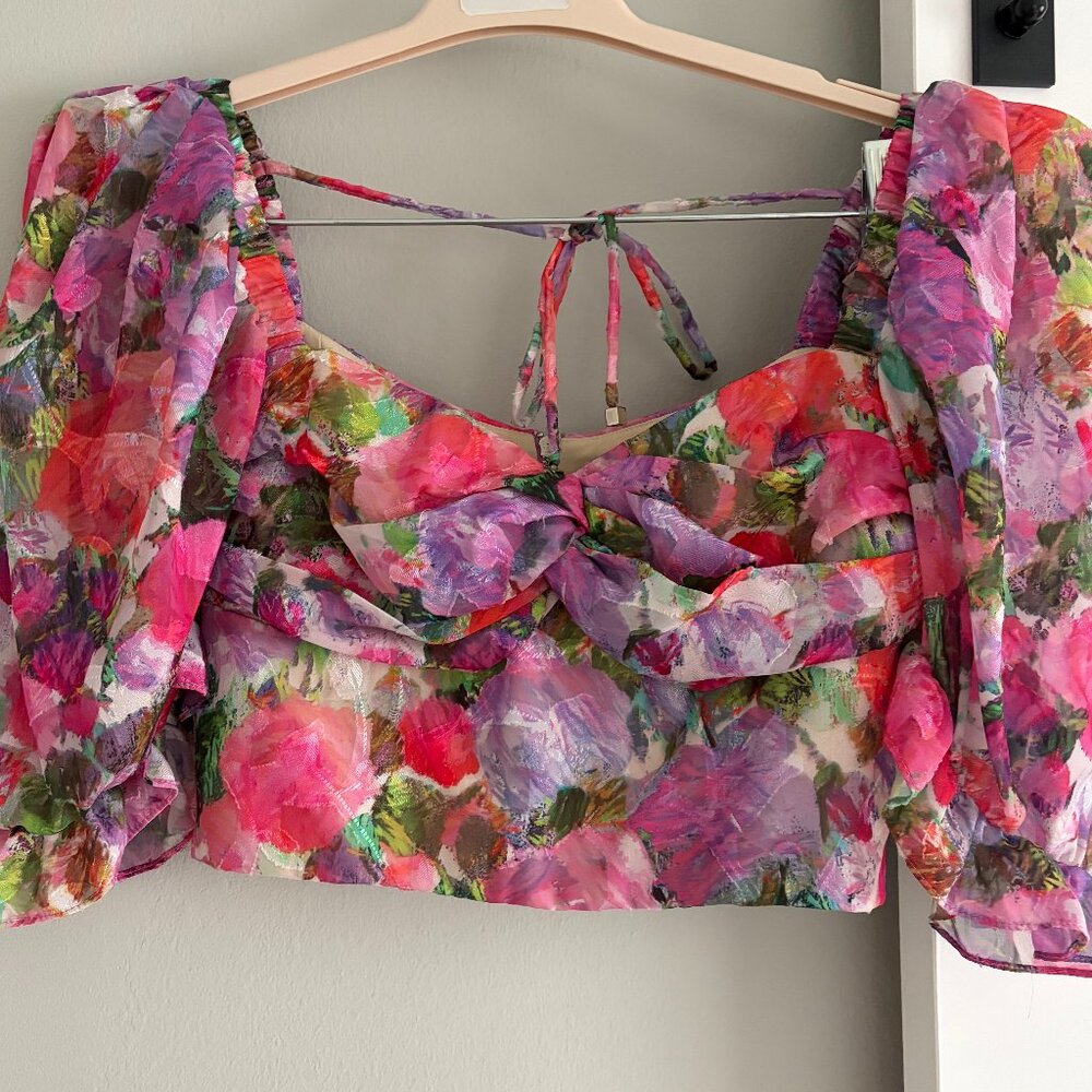 PatBo Floral Print Crop Top, size 4